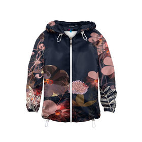 Детская ветровка 3D с принтом Blossom fashion в городе Новоалтайск, 100% полиэстер | подол и капюшон оформлены резинкой с фиксаторами, по бокам два кармана без застежек, один потайной карман на груди | Тематика изображения на принте: blossom | flower | бабочки | весна | лето | природа | расцвет | цвет | цветение | цветковое растение | цветок