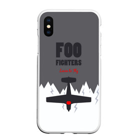 Чехол для iPhone XS Max матовый Самолет Foo Fighters: в городе Новоалтайск, Силикон | Область печати: задняя сторона чехла, без боковых панелей | ff | foo fighters | альтернативный | группа | дэйв грол | крис шифлетт | метал | музыка | надпись | нэйт мендел | постгранж | пэт смир | рок | тейлор хокинс | фу файтерс | фф | хард | хардрок
