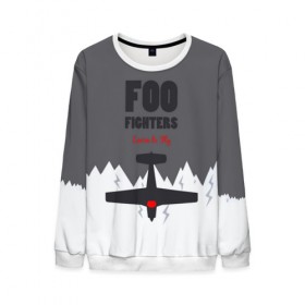 Мужской свитшот 3D с принтом Самолет Foo Fighters в городе Новоалтайск, 100% полиэстер с мягким внутренним слоем | круглый вырез горловины, мягкая резинка на манжетах и поясе, свободная посадка по фигуре | ff | foo fighters | альтернативный | группа | дэйв грол | крис шифлетт | метал | музыка | надпись | нэйт мендел | постгранж | пэт смир | рок | тейлор хокинс | фу файтерс | фф | хард | хардрок