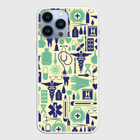 Чехол для iPhone 13 Pro Max с принтом Медицина в городе Новоалтайск,  |  | medical | pattern | аптека | аптечка | градус | лекарства | медицина | узор