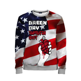 Детский свитшот 3D с принтом Green Day American Idiot в городе Новоалтайск, 100% полиэстер | свободная посадка, прямой крой, мягкая тканевая резинка на рукавах и понизу свитшота | american idiot | green day | альтернативный | билли джо армстронг | грин дей | группа | зелёный день | майк дёрнт | музыка | панк | поп | поппанк | рок | сша | тре кул | флаг