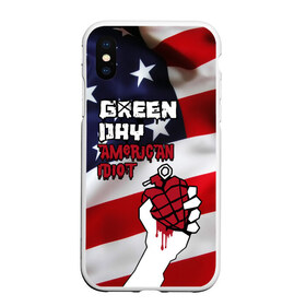 Чехол для iPhone XS Max матовый с принтом Green Day American Idiot в городе Новоалтайск, Силикон | Область печати: задняя сторона чехла, без боковых панелей | Тематика изображения на принте: american idiot | green day | альтернативный | билли джо армстронг | грин дей | группа | зелёный день | майк дёрнт | музыка | панк | поп | поппанк | рок | сша | тре кул | флаг