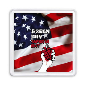 Магнит 55*55 с принтом Green Day American Idiot в городе Новоалтайск, Пластик | Размер: 65*65 мм; Размер печати: 55*55 мм | american idiot | green day | альтернативный | билли джо армстронг | грин дей | группа | зелёный день | майк дёрнт | музыка | панк | поп | поппанк | рок | сша | тре кул | флаг
