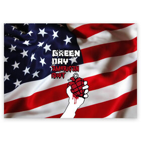 Поздравительная открытка с принтом Green Day American Idiot в городе Новоалтайск, 100% бумага | плотность бумаги 280 г/м2, матовая, на обратной стороне линовка и место для марки
 | Тематика изображения на принте: american idiot | green day | альтернативный | билли джо армстронг | грин дей | группа | зелёный день | майк дёрнт | музыка | панк | поп | поппанк | рок | сша | тре кул | флаг