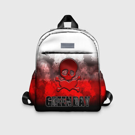 Детский рюкзак 3D с принтом Череп и сердце Green Day в городе Новоалтайск, 100% полиэстер | лямки с регулируемой длиной, сверху петелька, чтобы рюкзак можно было повесить на вешалку. Основное отделение закрывается на молнию, как и внешний карман. Внутри дополнительный карман. По бокам два дополнительных кармашка | american idiot | green day | альтернативный | билли джо армстронг | грин дей | группа | зелёный день | кости | майк дёрнт | музыка | надпись | панк | поп | поппанк | рок | тре кул | флаг | череп