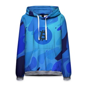 Мужская толстовка 3D с принтом Blue Sea Camo Bitcoin в городе Новоалтайск, 100% полиэстер | двухслойный капюшон со шнурком для регулировки, мягкие манжеты на рукавах и по низу толстовки, спереди карман-кенгуру с мягким внутренним слоем. | blue | camo | camouflage | coin | crypto | currency | ethereum | litecoin | mining | token | биткоин | биток | камо | камуфляж | крипта | крипто | криптовалюта | лайткоин | майнинг | ферма | эфир