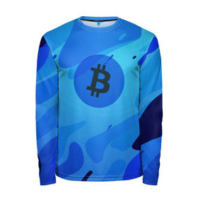 Мужской лонгслив 3D с принтом Blue Sea Camo Bitcoin в городе Новоалтайск, 100% полиэстер | длинные рукава, круглый вырез горловины, полуприлегающий силуэт | blue | camo | camouflage | coin | crypto | currency | ethereum | litecoin | mining | token | биткоин | биток | камо | камуфляж | крипта | крипто | криптовалюта | лайткоин | майнинг | ферма | эфир