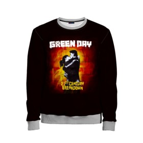 Детский свитшот 3D с принтом Поцелуй Green Day в городе Новоалтайск, 100% полиэстер | свободная посадка, прямой крой, мягкая тканевая резинка на рукавах и понизу свитшота | american idiot | green day | альтернативный | билли джо армстронг | грин дей | группа | зелёный день | майк дёрнт | музыка | панк | поп | поппанк | поцелуй | рок | стена | тре кул