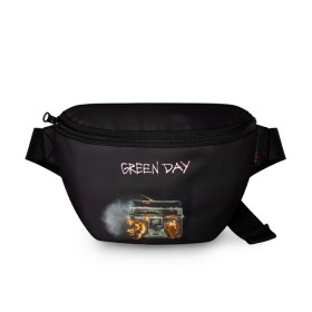 Поясная сумка 3D с принтом Green Day магнитофон в огне в городе Новоалтайск, 100% полиэстер | плотная ткань, ремень с регулируемой длиной, внутри несколько карманов для мелочей, основное отделение и карман с обратной стороны сумки застегиваются на молнию | american idiot | green day | альтернативный | билли джо армстронг | грин дей | группа | зелёный день | майк дёрнт | музыка | панк | поп | поппанк | рок | тре кул