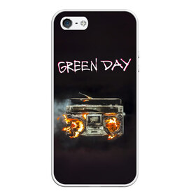 Чехол для iPhone 5/5S матовый с принтом Green Day магнитофон в огне в городе Новоалтайск, Силикон | Область печати: задняя сторона чехла, без боковых панелей | american idiot | green day | альтернативный | билли джо армстронг | грин дей | группа | зелёный день | майк дёрнт | музыка | панк | поп | поппанк | рок | тре кул