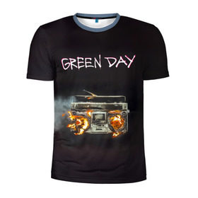 Мужская футболка 3D спортивная с принтом Green Day магнитофон в огне в городе Новоалтайск, 100% полиэстер с улучшенными характеристиками | приталенный силуэт, круглая горловина, широкие плечи, сужается к линии бедра | Тематика изображения на принте: american idiot | green day | альтернативный | билли джо армстронг | грин дей | группа | зелёный день | майк дёрнт | музыка | панк | поп | поппанк | рок | тре кул