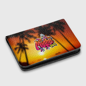 Картхолдер с принтом с принтом Miami Beach в городе Новоалтайск, натуральная матовая кожа | размер 7,3 х 10 см; кардхолдер имеет 4 кармана для карт; | закат | майами | пейзаж | пляж | солнце