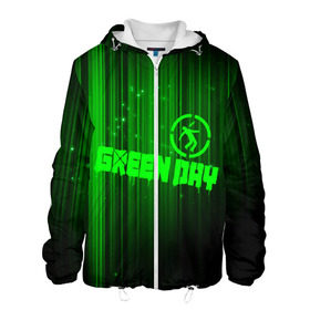 Мужская куртка 3D с принтом Green Day лучи в городе Новоалтайск, ткань верха — 100% полиэстер, подклад — флис | прямой крой, подол и капюшон оформлены резинкой с фиксаторами, два кармана без застежек по бокам, один большой потайной карман на груди. Карман на груди застегивается на липучку | american idiot | green day | альтернативный | билли джо армстронг | грин дей | группа | зелёный день | майк дёрнт | музыка | надпись | панк | поп | поппанк | рок | тре кул