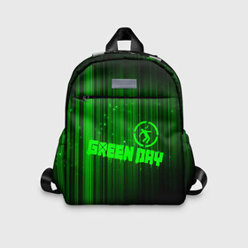 Детский рюкзак 3D с принтом Green Day лучи в городе Новоалтайск, 100% полиэстер | лямки с регулируемой длиной, сверху петелька, чтобы рюкзак можно было повесить на вешалку. Основное отделение закрывается на молнию, как и внешний карман. Внутри дополнительный карман. По бокам два дополнительных кармашка | american idiot | green day | альтернативный | билли джо армстронг | грин дей | группа | зелёный день | майк дёрнт | музыка | надпись | панк | поп | поппанк | рок | тре кул