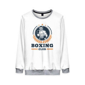 Женский свитшот 3D с принтом BOXING CLUB в городе Новоалтайск, 100% полиэстер с мягким внутренним слоем | круглый вырез горловины, мягкая резинка на манжетах и поясе, свободная посадка по фигуре | бокс | клуб | перчатки | спорт | чемпион