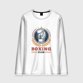 Мужской лонгслив 3D с принтом BOXING CLUB в городе Новоалтайск, 100% полиэстер | длинные рукава, круглый вырез горловины, полуприлегающий силуэт | бокс | перчатки | спорт | чемпион