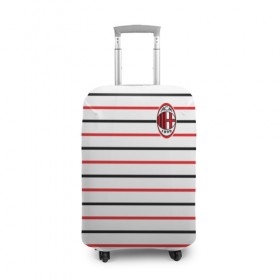 Чехол для чемодана 3D с принтом AC Milan - Stripe white в городе Новоалтайск, 86% полиэфир, 14% спандекс | двустороннее нанесение принта, прорези для ручек и колес | ac | fc | football | milan | милан | футбол