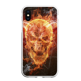 Чехол для iPhone XS Max матовый с принтом Дьявол в городе Новоалтайск, Силикон | Область печати: задняя сторона чехла, без боковых панелей | ад | адский | адское пламя | дьявол | огонь | пламя