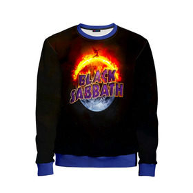 Детский свитшот 3D с принтом Black Sabbath земля в огне в городе Новоалтайск, 100% полиэстер | свободная посадка, прямой крой, мягкая тканевая резинка на рукавах и понизу свитшота | black sabbath | группа | метал | надпись | оззи | осборн | хард рок | хеви метал