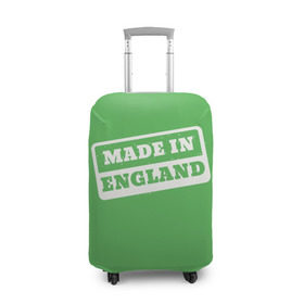 Чехол для чемодана 3D с принтом Made in England в городе Новоалтайск, 86% полиэфир, 14% спандекс | двустороннее нанесение принта, прорези для ручек и колес | англия | надпись | сделано | страна | турист