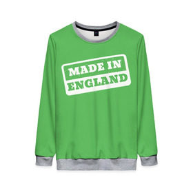 Женский свитшот 3D с принтом Made in England в городе Новоалтайск, 100% полиэстер с мягким внутренним слоем | круглый вырез горловины, мягкая резинка на манжетах и поясе, свободная посадка по фигуре | англия | надпись | сделано | страна | турист