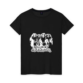Женская футболка хлопок с принтом Группа Black Sabbath в городе Новоалтайск, 100% хлопок | прямой крой, круглый вырез горловины, длина до линии бедер, слегка спущенное плечо | 