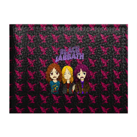 Обложка для студенческого билета с принтом Группа Black Sabbath в городе Новоалтайск, натуральная кожа | Размер: 11*8 см; Печать на всей внешней стороне | Тематика изображения на принте: black sabbath | ozzy osbourne | ангелы | билл уорд | гизер батлер | группа | копыта | метал | музыка | надпись | оззи | осборн | песни | рога | рок | тони айомми | хард рок | хеви метал | черти