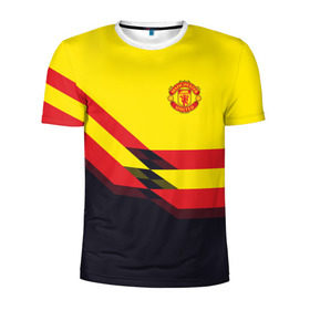 Мужская футболка 3D спортивная с принтом Manchester United 2018 #5 в городе Новоалтайск, 100% полиэстер с улучшенными характеристиками | приталенный силуэт, круглая горловина, широкие плечи, сужается к линии бедра | манчестер юнайтед | эмблема