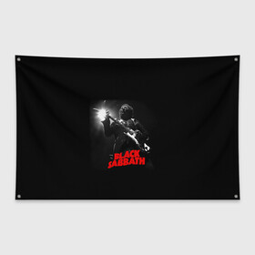 Флаг-баннер с принтом Black Sabbath в городе Новоалтайск, 100% полиэстер | размер 67 х 109 см, плотность ткани — 95 г/м2; по краям флага есть четыре люверса для крепления | black sabbath | ozzy osbourne | билл уорд | гизер батлер | гитара | группа | метал | музыка | надпись | оззи | осборн | песни | рок | солист | тони айомми | хард рок | хеви метал