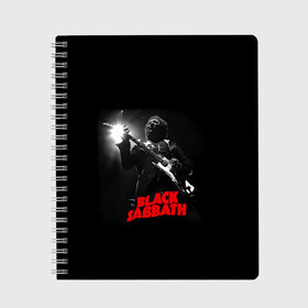 Тетрадь с принтом Black Sabbath в городе Новоалтайск, 100% бумага | 48 листов, плотность листов — 60 г/м2, плотность картонной обложки — 250 г/м2. Листы скреплены сбоку удобной пружинной спиралью. Уголки страниц и обложки скругленные. Цвет линий — светло-серый
 | black sabbath | ozzy osbourne | билл уорд | гизер батлер | гитара | группа | метал | музыка | надпись | оззи | осборн | песни | рок | солист | тони айомми | хард рок | хеви метал