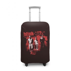 Чехол для чемодана 3D с принтом Группа Blink-182 в городе Новоалтайск, 86% полиэфир, 14% спандекс | двустороннее нанесение принта, прорези для ручек и колес | blink | альтернативный рок | блинк | группа | красный | марк хоппус | музыка | мэтт скиба | надпись | панк | панк рок | песни | поп панк | рок | скейт панк | трэвис баркер