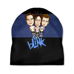 Шапка 3D с принтом Группа Blink-182 в городе Новоалтайск, 100% полиэстер | универсальный размер, печать по всей поверхности изделия | blink | альтернативный рок | блинк | группа | марк хоппус | музыка | мэтт скиба | надпись | панк | панк рок | песни | поп панк | рок | синий | скейт панк | трэвис баркер