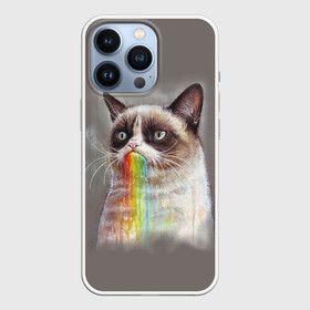 Чехол для iPhone 13 Pro с принтом Grumpy Cat в городе Новоалтайск,  |  | Тематика изображения на принте: animal | cat | grumpy cat | животное | кот | котенок | кошка | радуга
