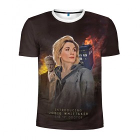 Мужская футболка 3D спортивная с принтом The 13TH Doctor в городе Новоалтайск, 100% полиэстер с улучшенными характеристиками | приталенный силуэт, круглая горловина, широкие плечи, сужается к линии бедра | cosmos | doctor who | space | tardis | доктор кто | космос | тардис