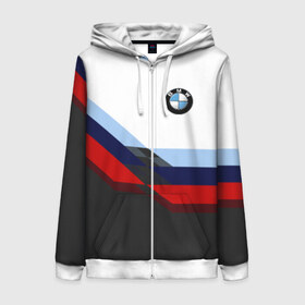Женская толстовка 3D на молнии с принтом BMW M SPORT в городе Новоалтайск, 100% полиэстер | длина до линии бедра, манжеты и пояс оформлены мягкой тканевой резинкой, двухслойный капюшон со шнурком для регулировки, спереди молния, по бокам два кармана | bmw | автомобиль | автомобильные | бмв | лучшие | марка | машины | мужчинам | патриот | подарок | прикольные | тренд | фанат | флаг