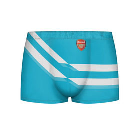 Мужские трусы 3D с принтом Арсенал / FC Arsenal 2018 Blue в городе Новоалтайск, 50% хлопок, 50% полиэстер | классическая посадка, на поясе мягкая тканевая резинка | 