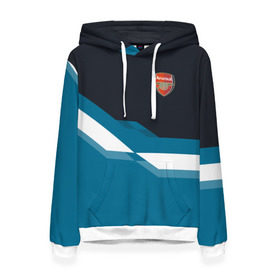 Женская толстовка 3D с принтом Арсенал / FC Arsenal 2018 #1 в городе Новоалтайск, 100% полиэстер  | двухслойный капюшон со шнурком для регулировки, мягкие манжеты на рукавах и по низу толстовки, спереди карман-кенгуру с мягким внутренним слоем. | fc | геометрия | эмблема