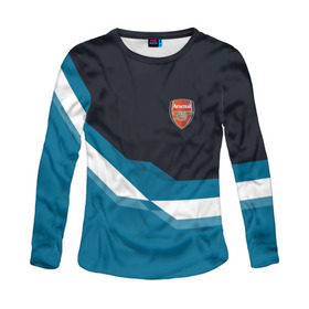 Женский лонгслив 3D с принтом Арсенал / FC Arsenal 2018 #1 в городе Новоалтайск, 100% полиэстер | длинные рукава, круглый вырез горловины, полуприлегающий силуэт | fc | геометрия | эмблема