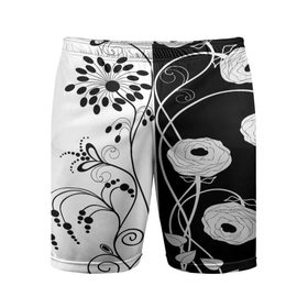 Мужские шорты 3D спортивные с принтом Мак в городе Новоалтайск,  |  | blossom | flower | garden stuff | green stuff | бабочки | узор | цветочный орнамент | цветы | цеточный узор