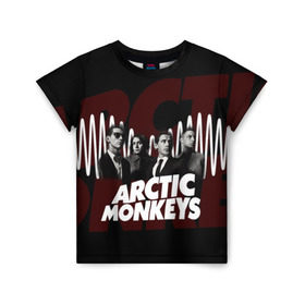 Детская футболка 3D с принтом Группа Arctic Monkeys в городе Новоалтайск, 100% гипоаллергенный полиэфир | прямой крой, круглый вырез горловины, длина до линии бедер, чуть спущенное плечо, ткань немного тянется | алекс тёрнер | арктик | арктические мартышки | гаражный | группа | дж ейми кук | инди рок | манкис | музыка | мэтт хелдер | ник о мэлли | обезьяна | постпанк ривайвл | психоделический | рок