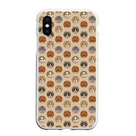 Чехол для iPhone XS Max матовый Коты: в городе Новоалтайск, Силикон | Область печати: задняя сторона чехла, без боковых панелей | cat | grumpy cat | polka dot | горох | горошек | грустный кот | кот | котик | коты | мемы | рыжий кот