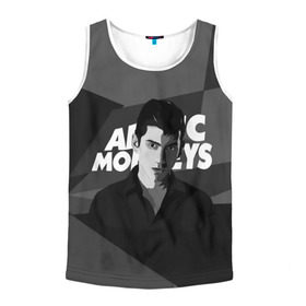 Мужская майка 3D с принтом Солист Arctic Monkeys в городе Новоалтайск, 100% полиэстер | круглая горловина, приталенный силуэт, длина до линии бедра. Пройма и горловина окантованы тонкой бейкой | Тематика изображения на принте: arc | алекс тёрнер | арктик | арктические мартышки | гаражный | группа | джейми кук | инди рок | манкис | музыка | мэтт хелдер | ник о мэлли | обезьяна | постпанк ривайвл | психоделический | рок