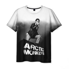 Мужская футболка 3D с принтом Солист Arctic Monkeys в городе Новоалтайск, 100% полиэфир | прямой крой, круглый вырез горловины, длина до линии бедер | алекс тёрнер | арктик | арктические мартышки | гаражный | группа | джейми кук | инди рок | манкис | музыка | мэтт хелдер | ник о мэлли | обезьяна | постпанк ривайвл | психоделический | рок