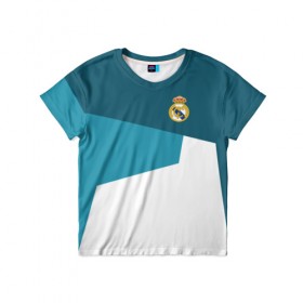 Детская футболка 3D с принтом Real Madrid 2018 #5 в городе Новоалтайск, 100% гипоаллергенный полиэфир | прямой крой, круглый вырез горловины, длина до линии бедер, чуть спущенное плечо, ткань немного тянется | fc | football | football club | real madrid | sport | реал мадрид | спорт | спортивные | униформа | фк | футбол | футбольный клуб