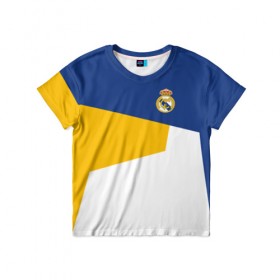 Детская футболка 3D с принтом Real Madrid 2018 #6 в городе Новоалтайск, 100% гипоаллергенный полиэфир | прямой крой, круглый вырез горловины, длина до линии бедер, чуть спущенное плечо, ткань немного тянется | emirates | fc | real madrid | клуб | мяч | реал мадрид