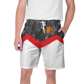 Мужские шорты 3D с принтом Manchester United 2018 #16 в городе Новоалтайск,  полиэстер 100% | прямой крой, два кармана без застежек по бокам. Мягкая трикотажная резинка на поясе, внутри которой широкие завязки. Длина чуть выше колен | emirates | fc | manchester united | абстракция | геометрия | зож | клуб | линии | манчестер юнайтед | модные | мяч | россии | спорт | спортивные | стиль | тренды | футбол | футбольный клуб | экстрим | эмблема