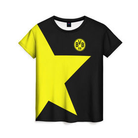 Женская футболка 3D с принтом FC Borussia Dortmund 2018 в городе Новоалтайск, 100% полиэфир ( синтетическое хлопкоподобное полотно) | прямой крой, круглый вырез горловины, длина до линии бедер | боруссия | дортмунд