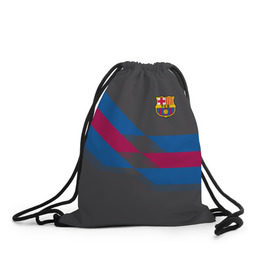 Рюкзак-мешок 3D с принтом FC Barcelona #7 в городе Новоалтайск, 100% полиэстер | плотность ткани — 200 г/м2, размер — 35 х 45 см; лямки — толстые шнурки, застежка на шнуровке, без карманов и подкладки | Тематика изображения на принте: fcb | барселона | геометрия | футбольный клуб