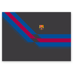Поздравительная открытка с принтом FC Barcelona #7 в городе Новоалтайск, 100% бумага | плотность бумаги 280 г/м2, матовая, на обратной стороне линовка и место для марки
 | Тематика изображения на принте: fcb | барселона | геометрия | футбольный клуб