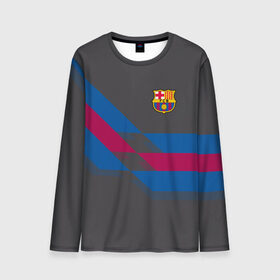 Мужской лонгслив 3D с принтом FC Barcelona #7 в городе Новоалтайск, 100% полиэстер | длинные рукава, круглый вырез горловины, полуприлегающий силуэт | fcb | барселона | геометрия | футбольный клуб